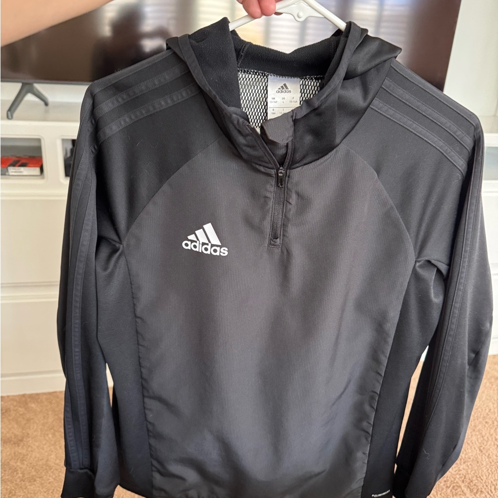 Adidas Black Quarter-Zip Hoodie. Like new!
